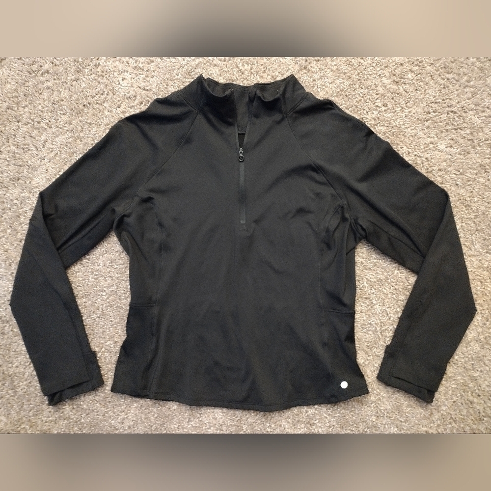 Layer 8 Black Quarter-Zip Sweatshirt Large - Picture 1 of 11